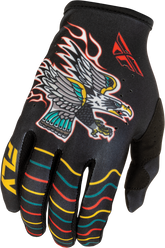 Guantes Fly Lite Americana Negro/Rojo/Dorado